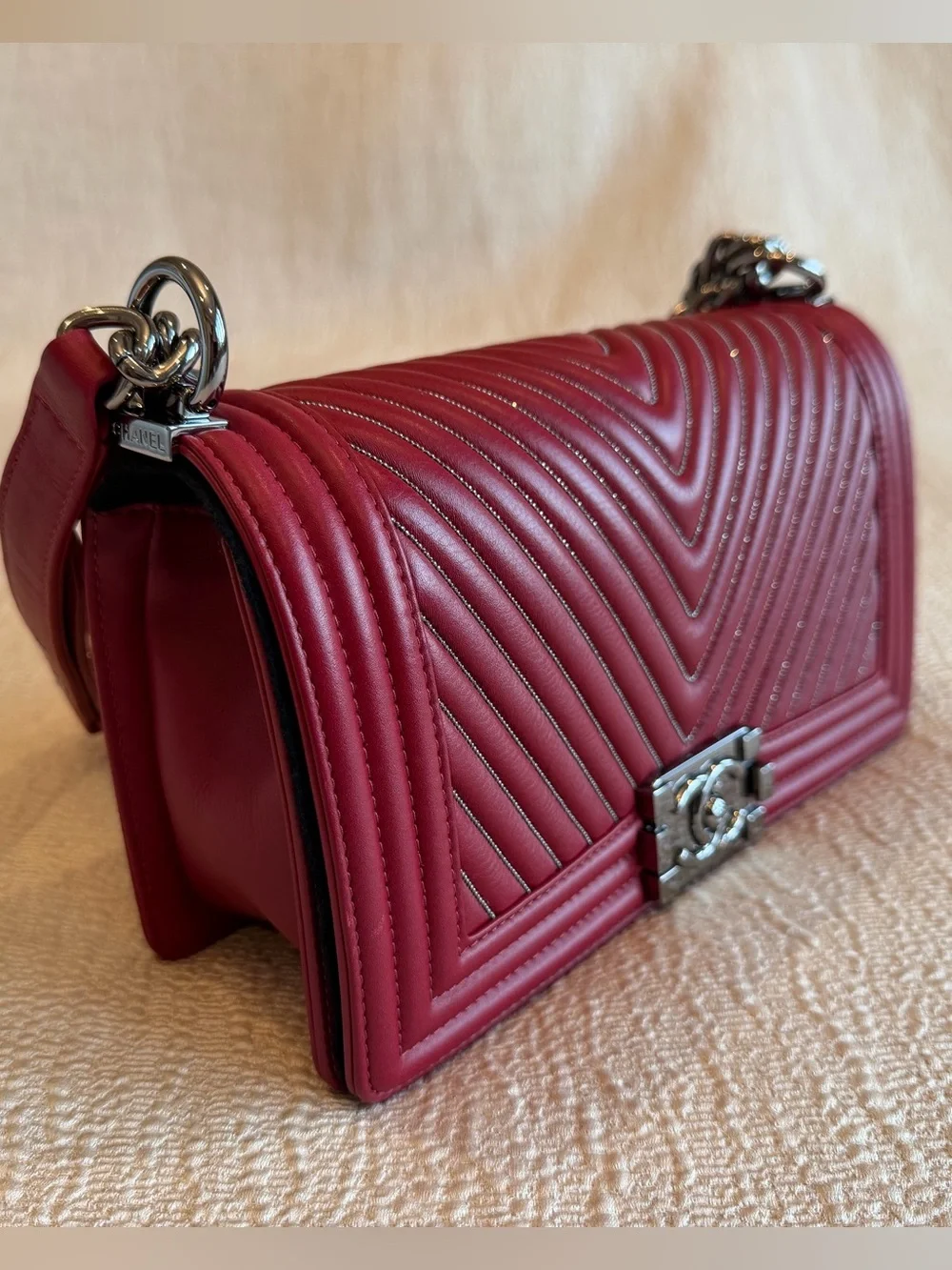 CHANEL rich burgundy
